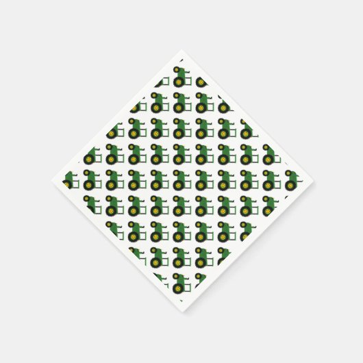 Serviette En Papier Conception de tracteur vert (Coin)