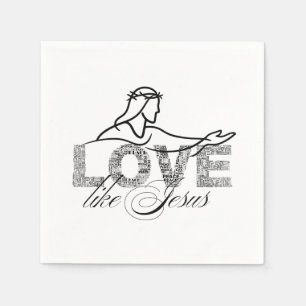 Serviette En Papier Conception de typographie chrétienne Aimer comme J