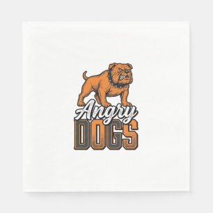Serviette En Papier Conception de typographie de bouledogue vintage An