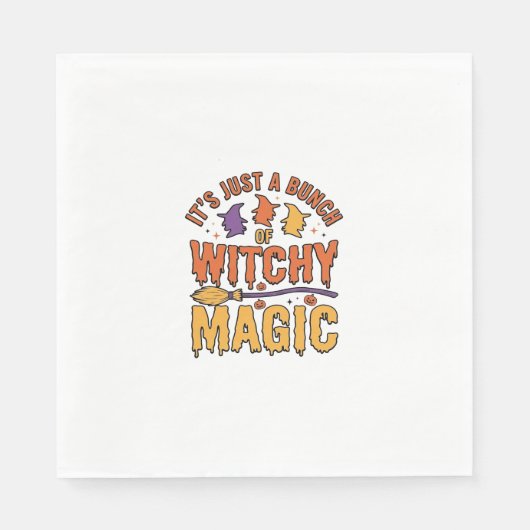 Serviette En Papier Conception de typographie Halloween magique ensorc (Devant)