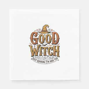 Serviette En Papier Conception de typographie Halloween sorcière genti
