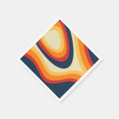 Serviette En Papier Conception de vagues de style rétro Abstrait (Coin)