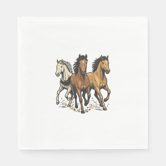 Serviette En Papier Conception de vecteur d'art de chevaux de course v (Devant)