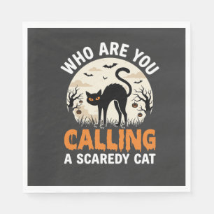 Serviette En Papier Conception de vecteur de chat noir drôle d'Hallowe
