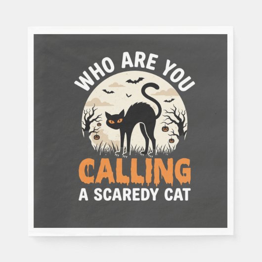 Serviette En Papier Conception de vecteur de chat noir drôle d'Hallowe (Devant)