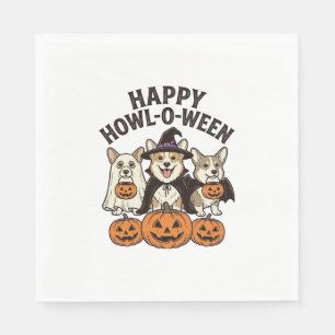 Serviette En Papier Conception de vecteur de chien de Halloween de Cor