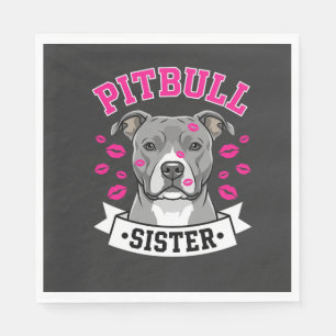 Serviette En Papier Conception de vecteur de sœur de Pitbull amoureuse