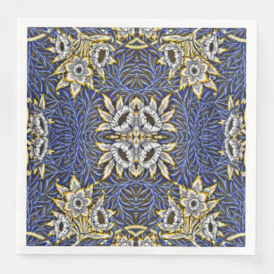 Serviette En Papier Conception de William Morris Tulipe Saules Bleu et