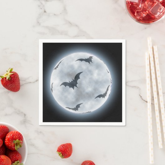 Serviette En Papier Conception des chauves-Pleines lunes Halloween, (En situation)