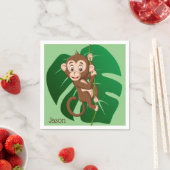 Serviette En Papier Conception des feuilles de singe Jungle (En situation)