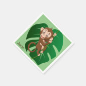 Serviette En Papier Conception des feuilles de singe Jungle (Coin)