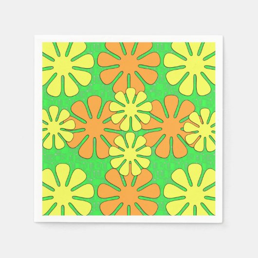 Serviette En Papier Conception des fleurs (Devant)