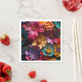 Serviette En Papier Conception des fleurs (En situation)