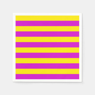 Serviette En Papier Conception des rayures pourpre et jaune