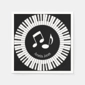 Serviette En Papier Conception des touches de piano (Devant)