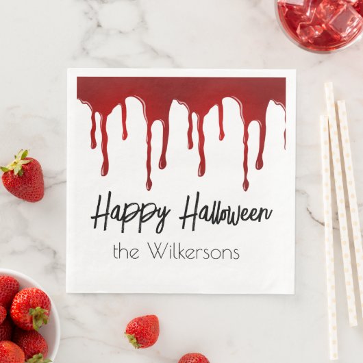 Serviette En Papier Conception d'Halloween avec ébullition du sang (En situation)