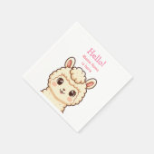 Serviette En Papier Conception d'illustration de lama mignon (Coin)