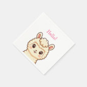 Serviette En Papier Conception d'illustration de lama mignon (Coin)