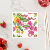 Serviette En Papier Conception d'orchidées à l'aquarelle 18 (En situation)