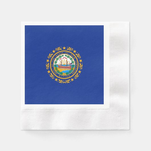 Serviette En Papier Conception du drapeau d'état du New Hampshire (Devant)
