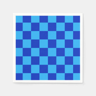 Serviette En Papier Conception du vérificateur bleu clair et foncé