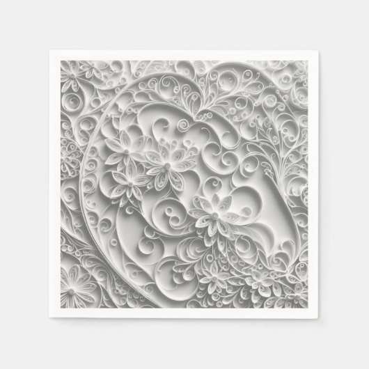 Serviette En Papier Conception élégante de quilling papier pour mariée (Devant)