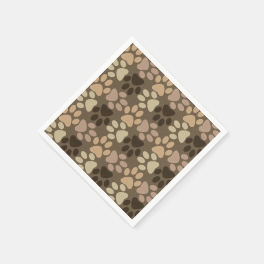 Serviette En Papier Conception Empreinte de patte (Coin)