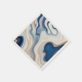 Serviette En Papier Conception en marbre de la Marine Abstraite (Coin)