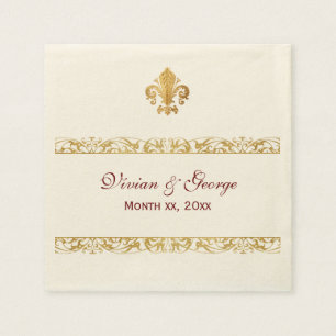 Serviette En Papier conception Fleur-De-lis orientée