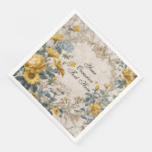 Serviette En Papier Conception florale botanique (Coin)