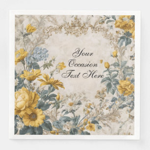 Serviette En Papier Conception florale botanique