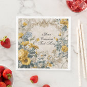 Serviette En Papier Conception florale botanique (En situation)