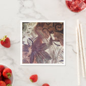 Serviette En Papier Conception florale marron abstraite 1 (En situation)