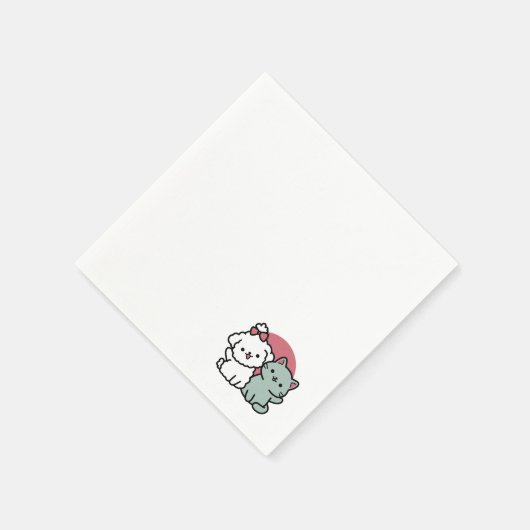 Serviette En Papier Conception "Fur-Real Friends Forever" (Coin)