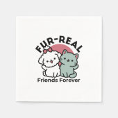 Serviette En Papier Conception "Fur-Real Friends Forever" (Devant)
