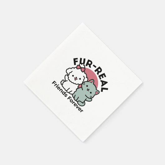 Serviette En Papier Conception "Fur-Real Friends Forever" (Coin)