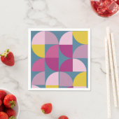 Serviette En Papier Conception géométrique du milieu du siècle (En situation)