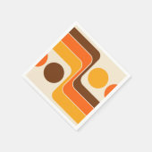 Serviette En Papier Conception géométrique du style rétro de la mi-ann (Coin)