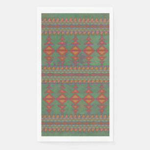 Serviette En Papier Conception géométrique verte Sagebrush Sud-Ouest