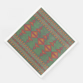 Serviette En Papier Conception géométrique verte Sagebrush Sud-Ouest (Coin)
