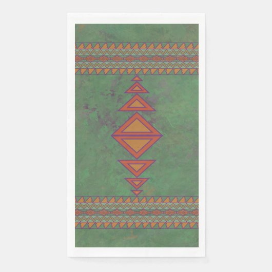 Serviette En Papier Conception géométrique verte Sagebrush Sud-Ouest (Devant)