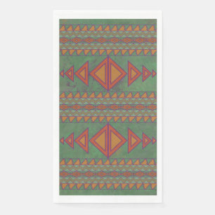 Serviette En Papier Conception géométrique verte Sagebrush Sud-Ouest