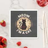 Serviette En Papier Conception graphique de chat Meow Halloween_1 (En situation)