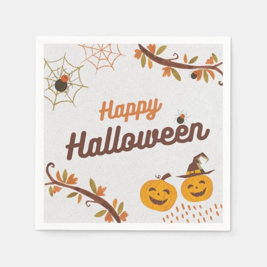 Serviette En Papier Conception Joyeux Halloween (Devant)