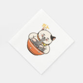 Serviette En Papier Conception Kawaii de Ramen de Chat (Coin)