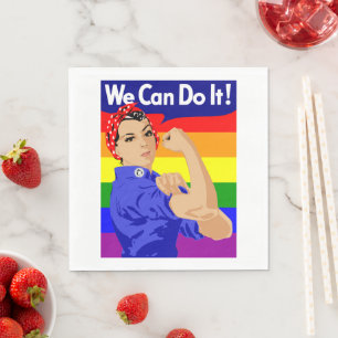 SERVIETTE EN PAPIER CONCEPTION LGBTQ DE "NOUS POUVONS LE FAIRE"