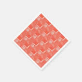 Serviette En Papier Conception moderne de corail chic (Coin)