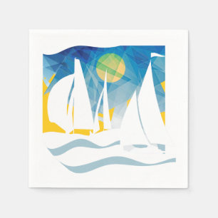Serviette En Papier Conception nautique Abstraite