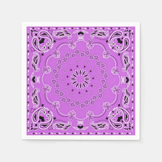 Serviette En Papier Conception orientale violette (Devant)