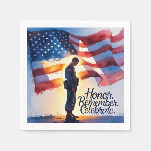 Serviette En Papier Conception patriotique Memorial Day Party Papier (Devant)